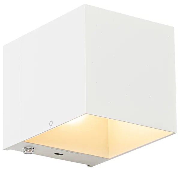 Set di 2 applique bianche con dimmer ricaricabile - Joris