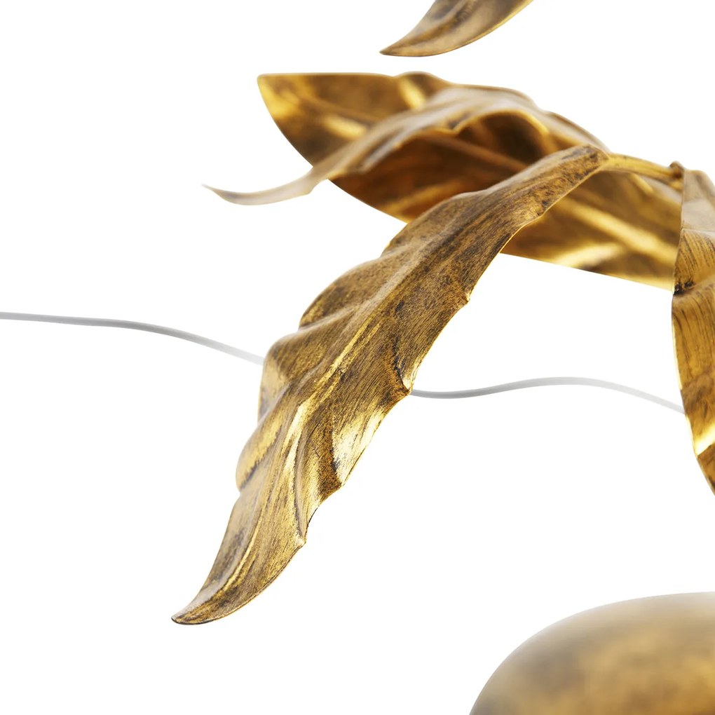 Lampada da tavolo vintage oro antico con paralume verde - Linden