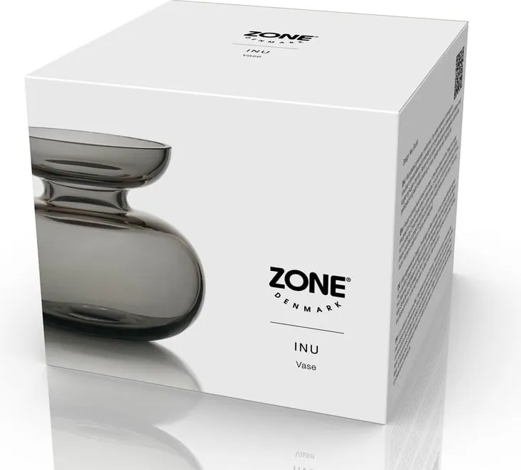 Vaso in vetro grigio chiaro fatto a mano (altezza 9 cm) Inu - Zone