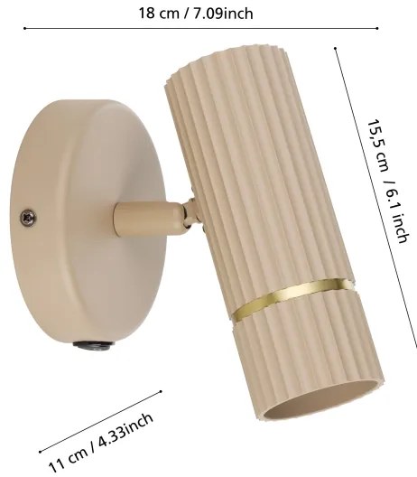 Eglo 901153 - Applique a LED CAMINIA 1xGU10/5W/230V 3000K beige