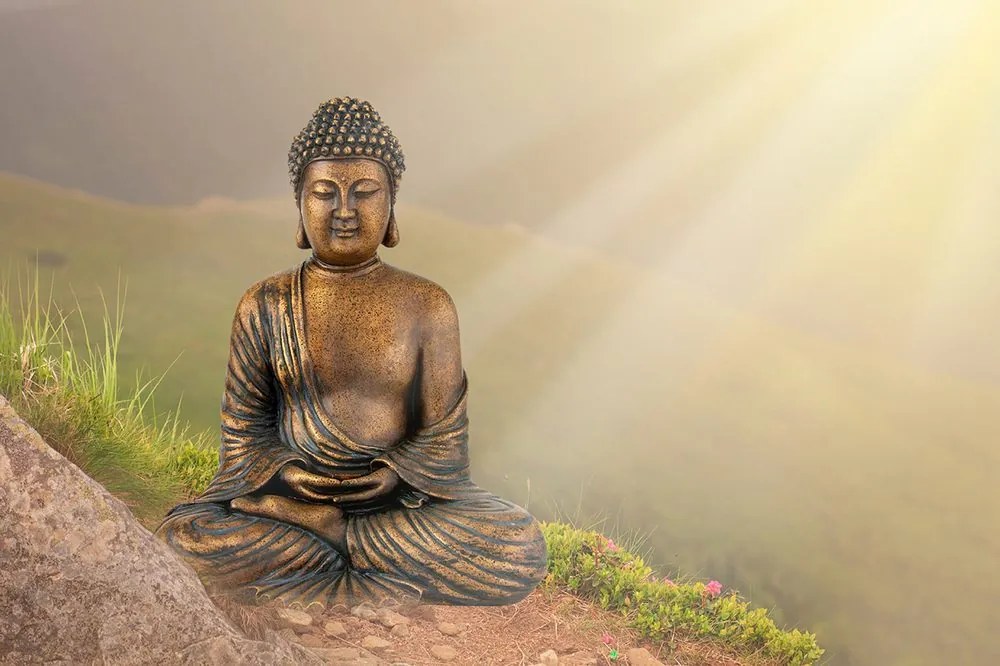 Carta da parati – Statua di Buddha in posizione meditativa