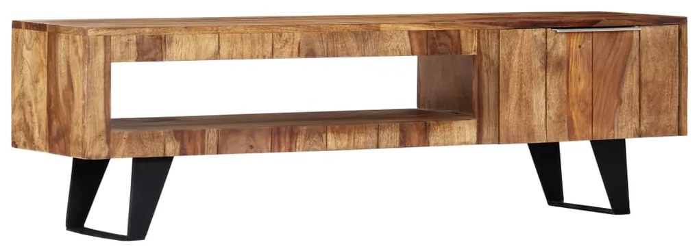 Mobile Porta Tv 140x30x40cm İn Legno Massello Di Sheesham /