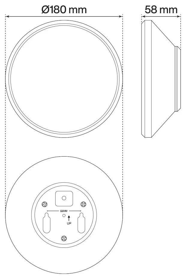 Applique Solare Tonda IP65 Nera da parete per Esterni Base E27