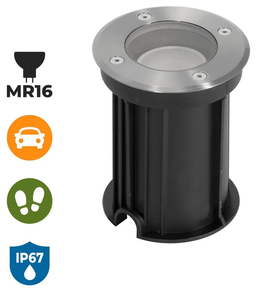 Faretto Carrabile MR16 IP67 - INOX 316 - Bassa Tensione 12/24V