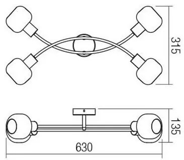 Redo 04-486 - Luce Spot AMBER 4xE14/28W/230V