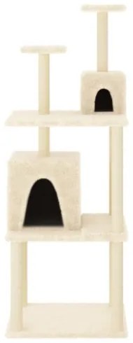 Albero per Gatti con Tiragraffi in Sisal Crema 167 cm