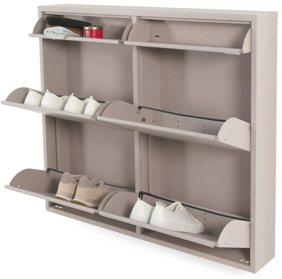 Scarpiera in metallo grigio-beige Billy - Spinder Design