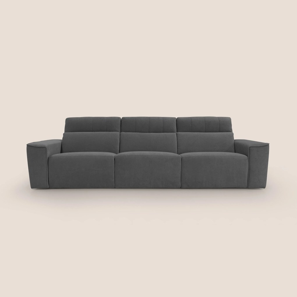 Clark Divano modulare 3 sedute con opzione relax elettrico in tessuto smacchiabile impermeabile T17