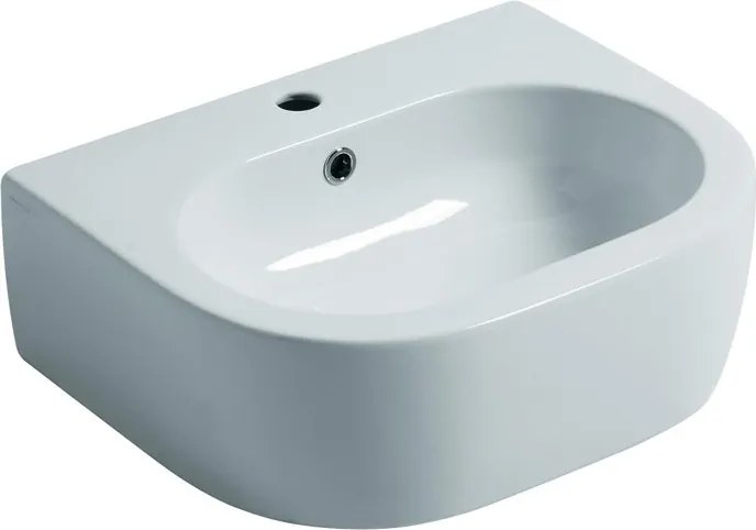 Lavabo sospeso semicerchio Flo H 16.5 x P 40 cm in ceramica bianco