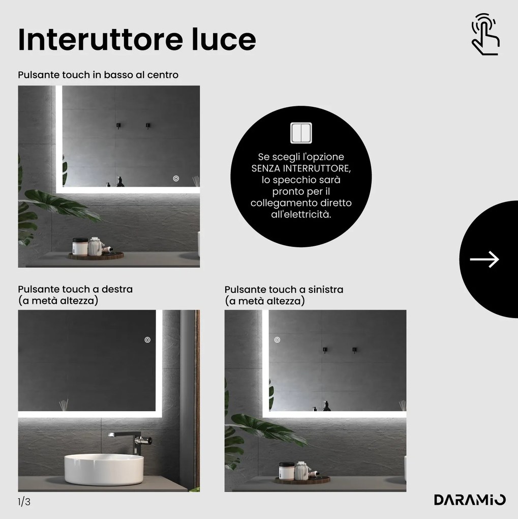 Specchio con luce LED F5