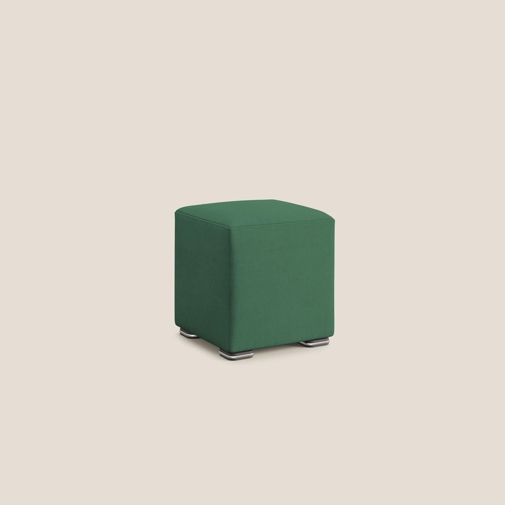 Cube pouf in tessuto morbido impermeabile T02 verde
