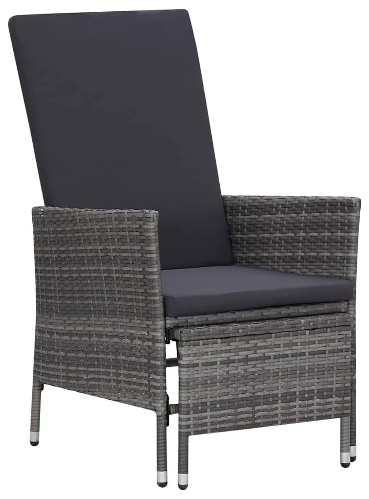 Set Divani da Giardino 2 pz con Cuscini in Polyrattan Grigio