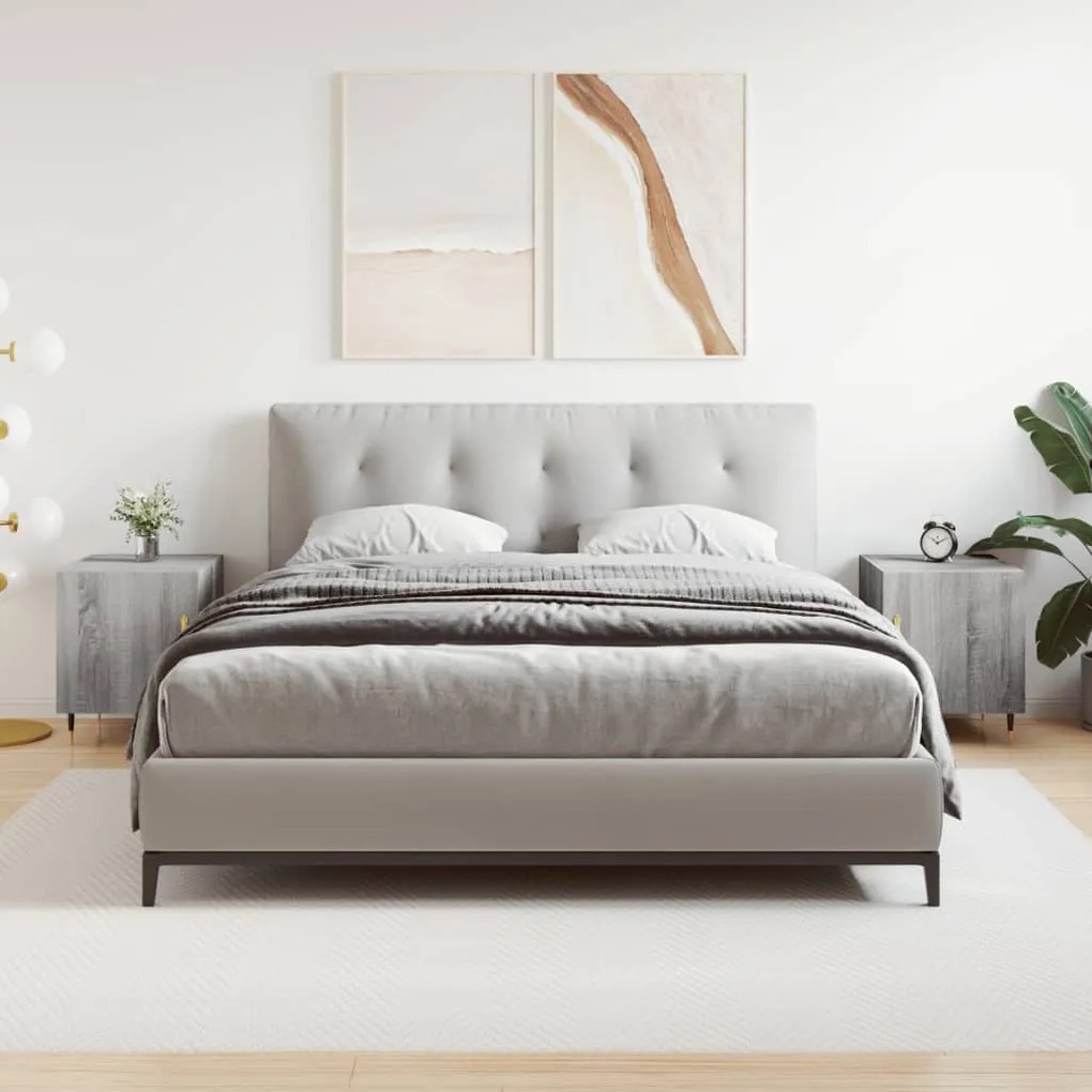 Comodini 2 Pz Grigio Sonoma 40x40x50 Cm İn Legno Multistrato /