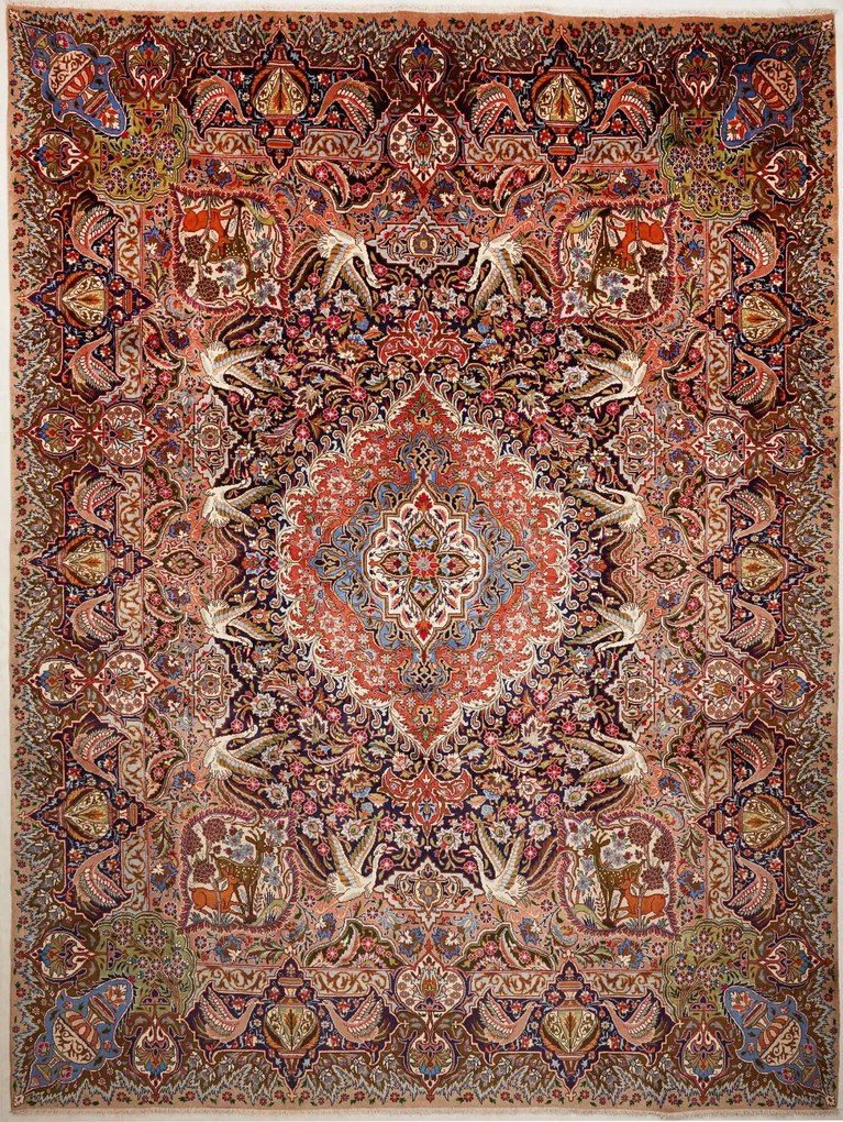 Kashan Tappeto 300 x 390 (Iran) Annodato A Mano