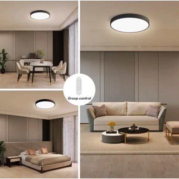Immax NEO 07248L-Luce LED dimmerabile SEMPLICI 36W/230V Wi-Fi Tuya nero +RC