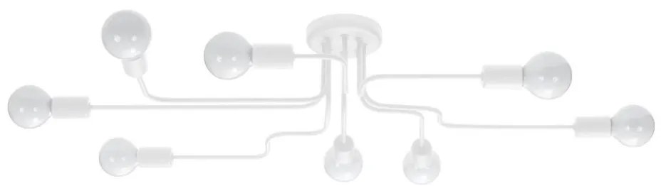 Sollux SL.1444 - Lampadario a plafone VECTOR 8xE27/15W/230V bianco