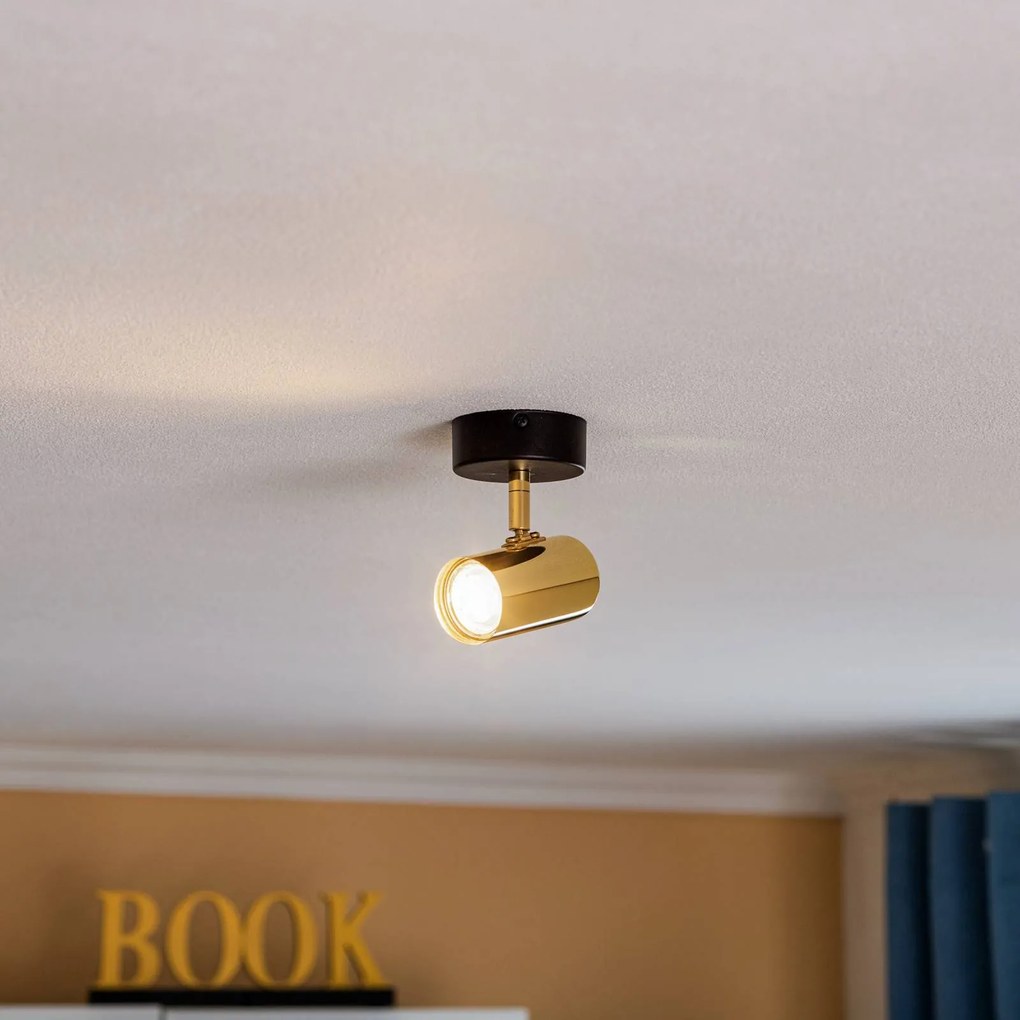 Argon Faretto da soffitto Lund in nero e oro, 1 luce