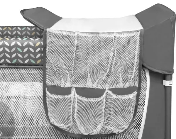 Lionelo - Lettino da viaggio FLOWER Grigio Scandi