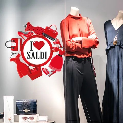 I love saldi fashion | Vetrofania