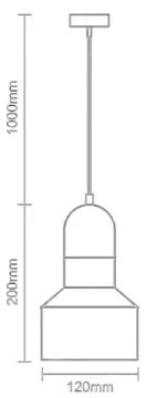 Lampadario a sospensione con filo TERRAZZO 1xE27/60W/230V diametro 12 cm rosso