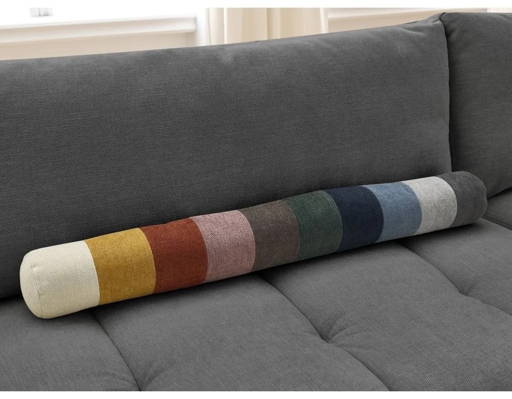 Divano angolare grigio scuro allungabile e con contenitore (penisola a destra/a L) Fuji – Bobochic Paris