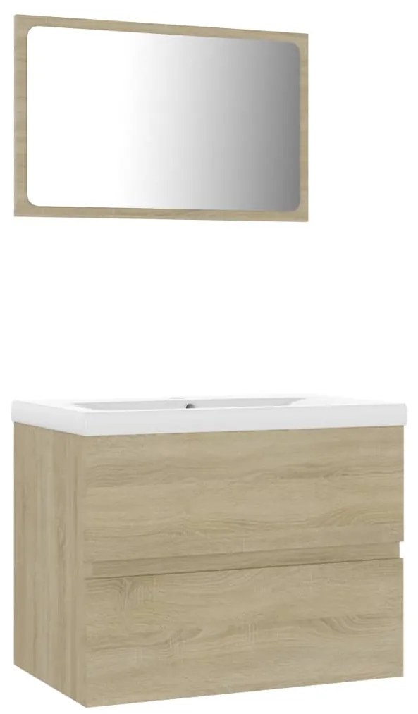 Set mobili da bagno rovere sonoma in truciolato