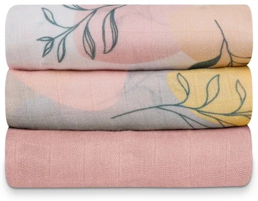 Lionelo - Set da 3 mussole in bambù 70x70 cm Leaf