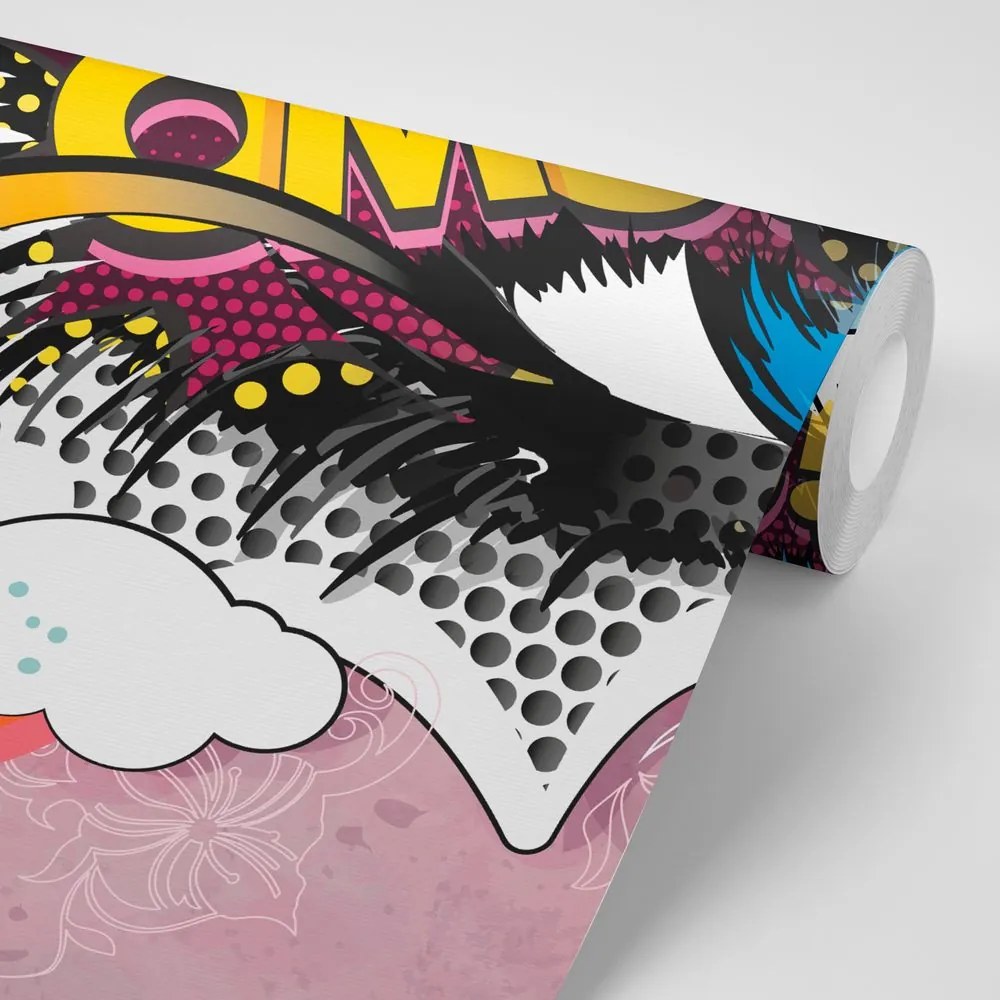 Carta da parati – Occhio graffiti blu