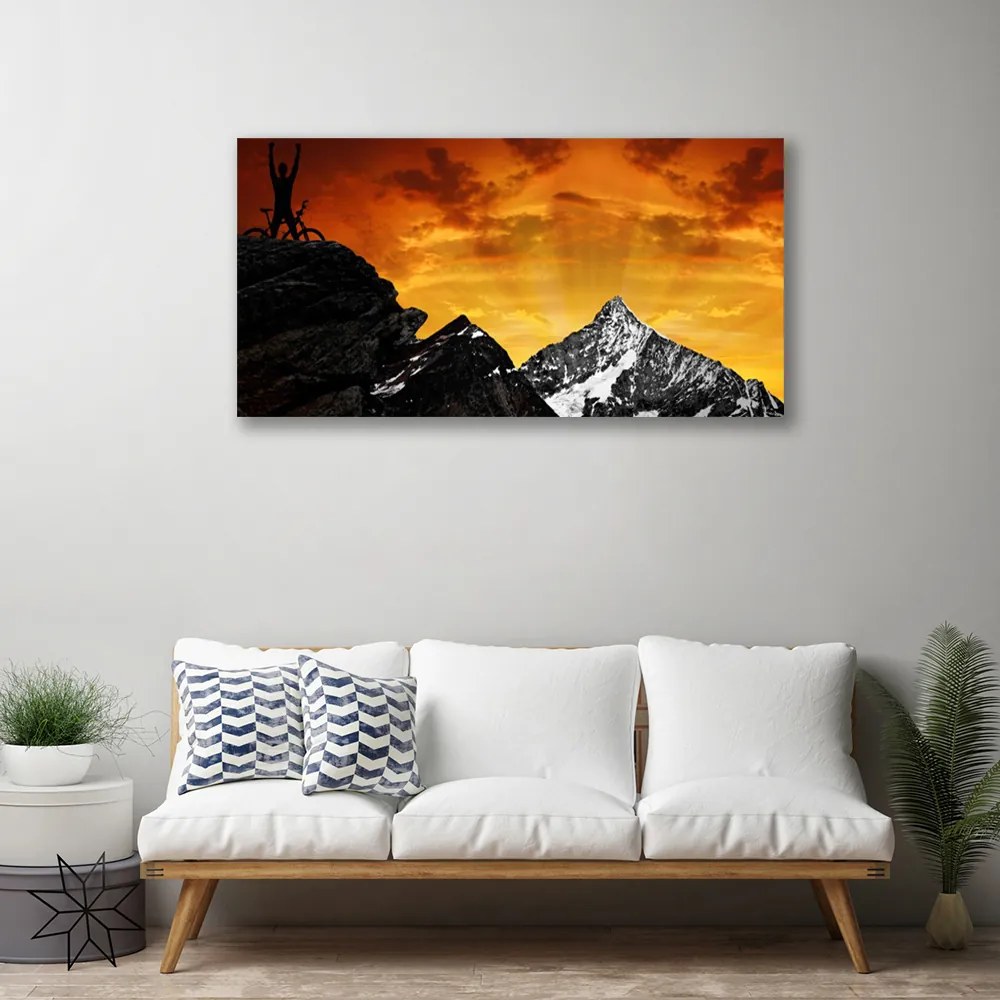 Foto quadro su tela Paesaggio di montagne 100x50 cm