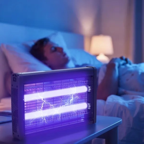 Brilagi - Trappola elettrica per insetti 2xUV/10W/230V 60 m2 nera