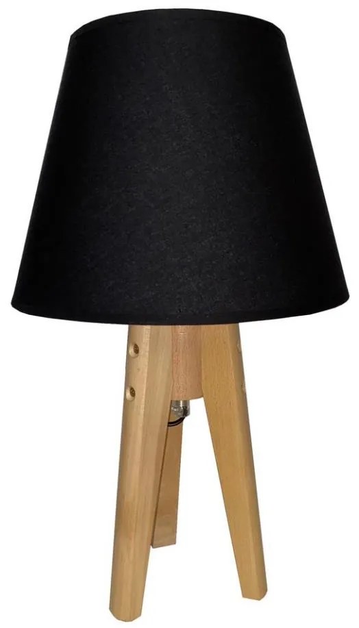 Lampada da tavolo CONE 1xE27/60W/230V pino nero