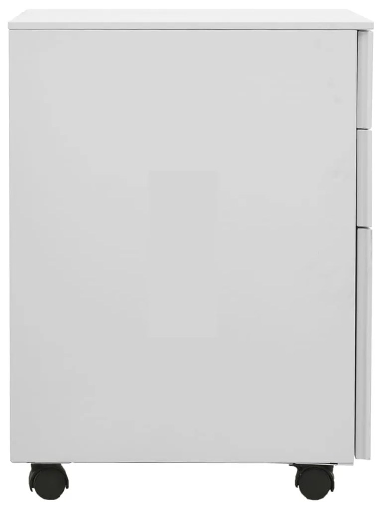 Schedario mobile grigio chiaro 39x45x60 cm in acciaio