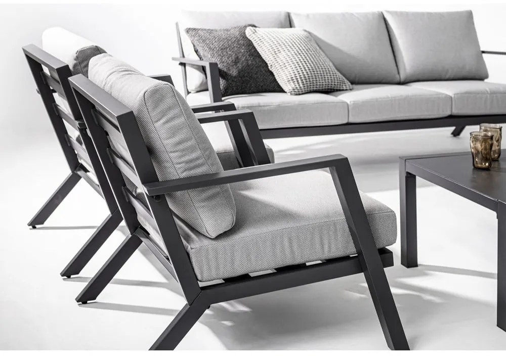 Set di mobili da giardino grigio in alluminio per 4 persone Harley – Bizzotto