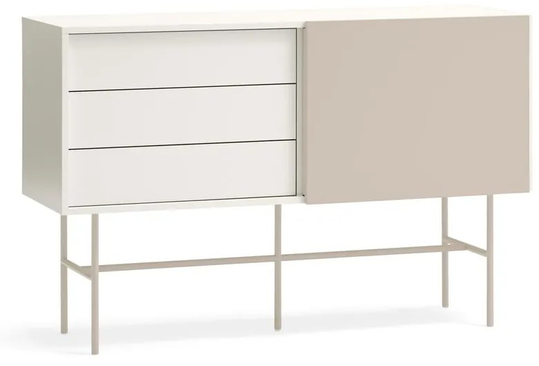 Cassettiera bassa beige/crema con ante scorrevoli 140x91 cm Nube - Teulat