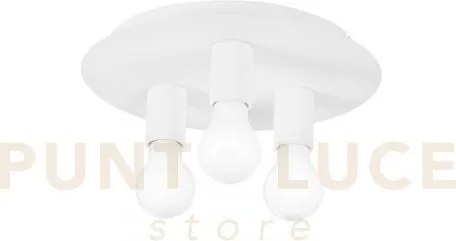 Plafoniera strike bianca 3 luci attacco e27 30x30x86cm in metallo