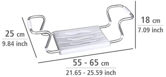 WENKO 17930100-Sedile per vasca SECURA 26x18 cm bianco/argento