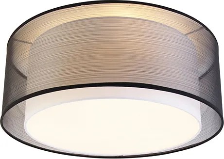 Plafoniera moderna nera con bianco 50 cm 3 luci - Drum Duo