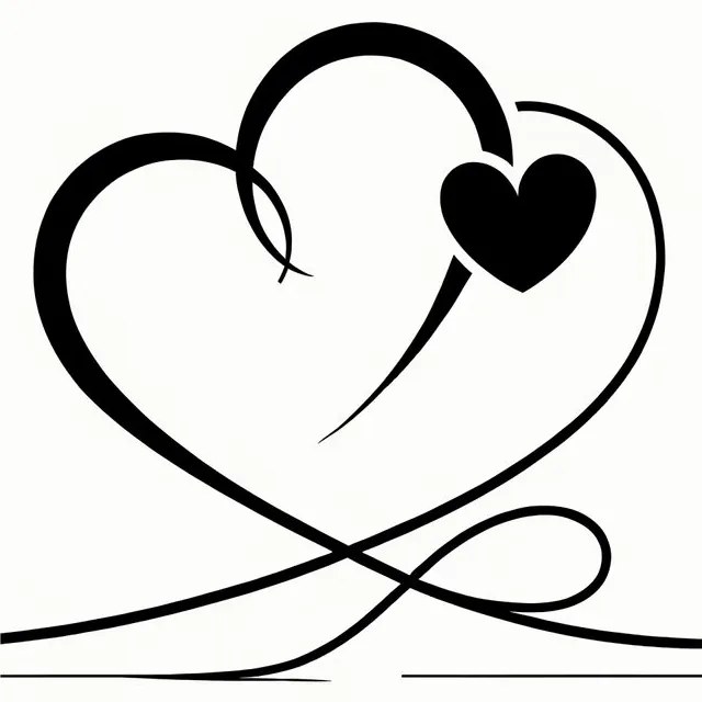 Quadro su tela – Cuori neri minimalisti