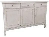 Madia credenza 3 porte legno shabby bianco anticato 155x45x98 - Mobili 2G