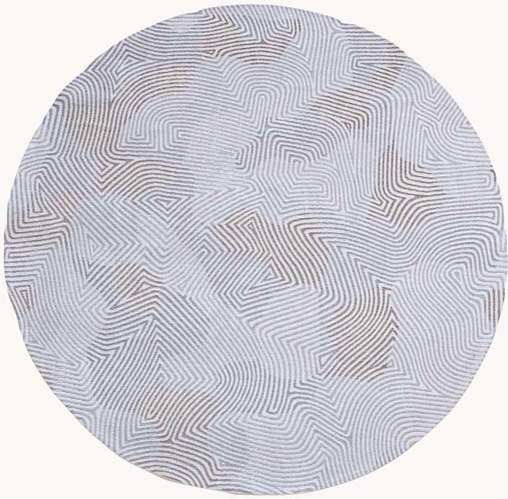 Tappeto rotondo jacquard lavabile da interno-esterno Coral