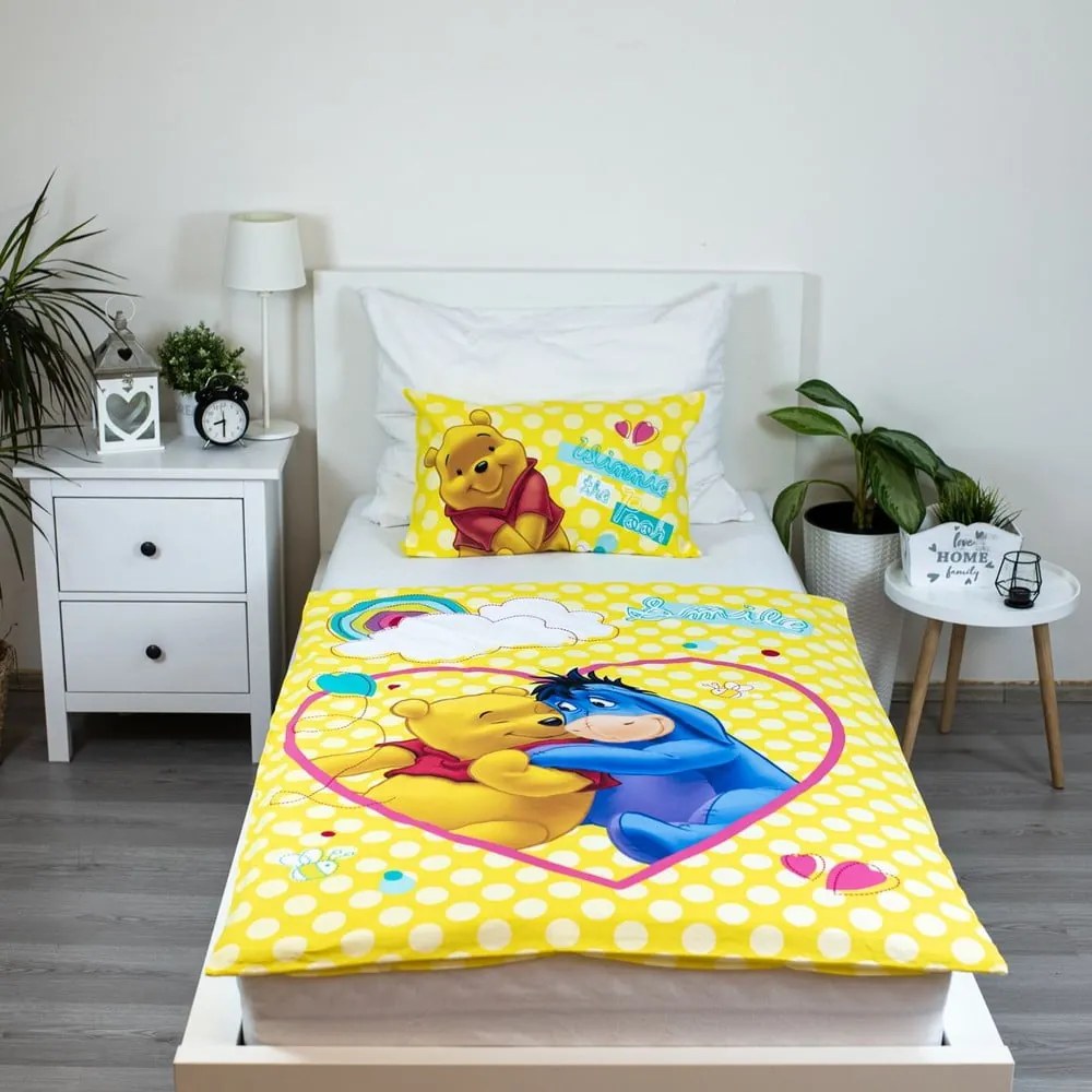 Set copripiumino e federa da bambini giallo in cotone per culla 135x100 cm WTP "Smile" – Jerry Fabrics
