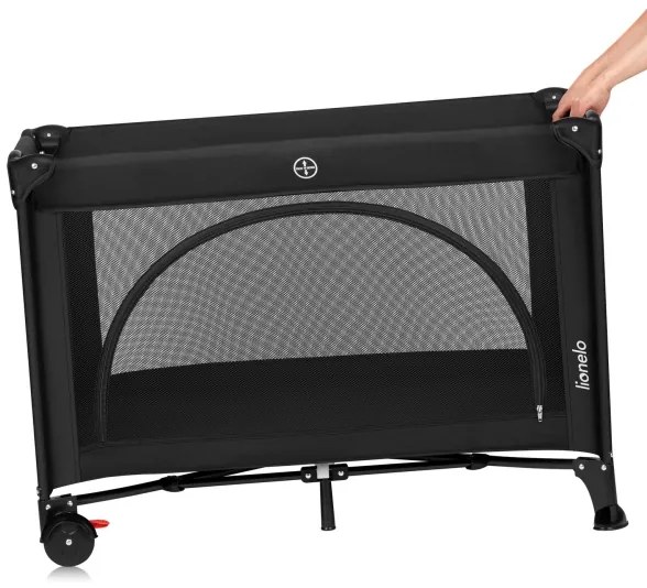 Lionelo - Lettino da viaggio LAURA Black Carbon
