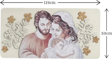 Capezzale moderno Sacra Famiglia 59x119 cm legno laminato Modello 1