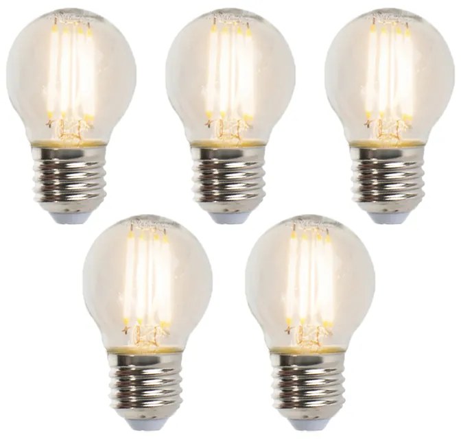 Set di 5 lampadine LED a globo dimmerabili E27 5W 470lm 2700K