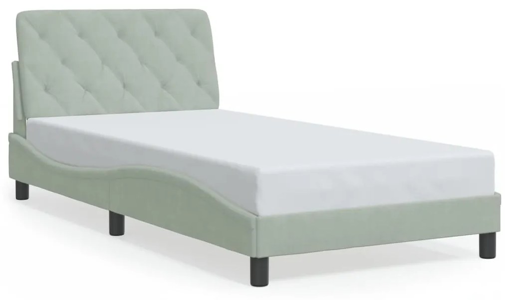 Giroletto Con Luci Led Grigio Chiaro 100x200 Cm İn Velluto /