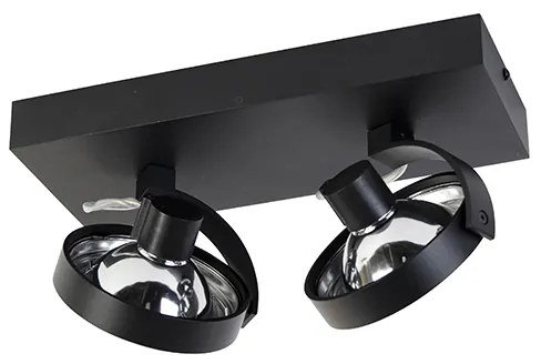 Faretto di design nero orientabile 2 luci - GO
