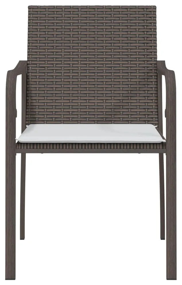 Sedie da Giardino con Cuscini 6pz Marroni 56x59x84cm Polyrattan