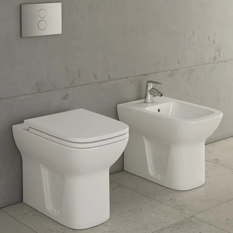 Coppia sanitari filomuro scarico a pavimento VITRA S20 bianco WC: P 54 x L 36 x H 40 cm, bidet: P 54 x L 36 x H 40 cm