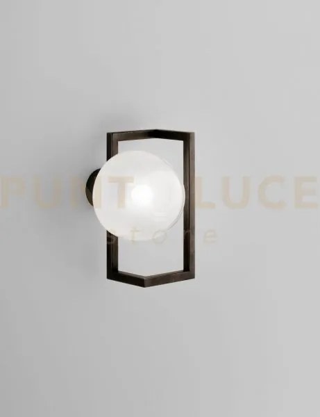 Globose applique a parete bianco sfumato nero opaco 1 luce attacco e14
