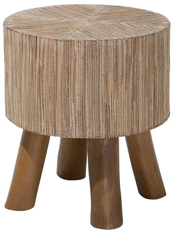 Tavolino da caffè legno di teak chiaro ⌀ 35 cm TULITA Beliani